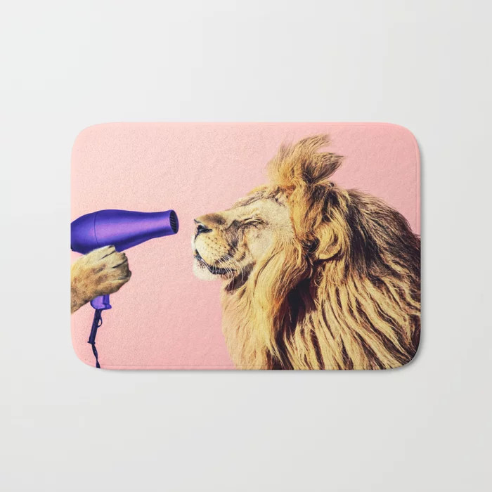 Lion Maintains the Mane Bath Mat | Society6