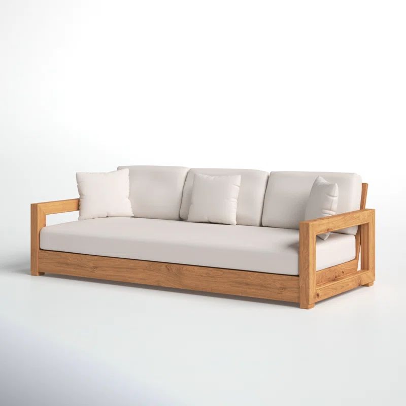 Melrose 76.55'' Teak Outdoor Patio Sofa | Wayfair North America