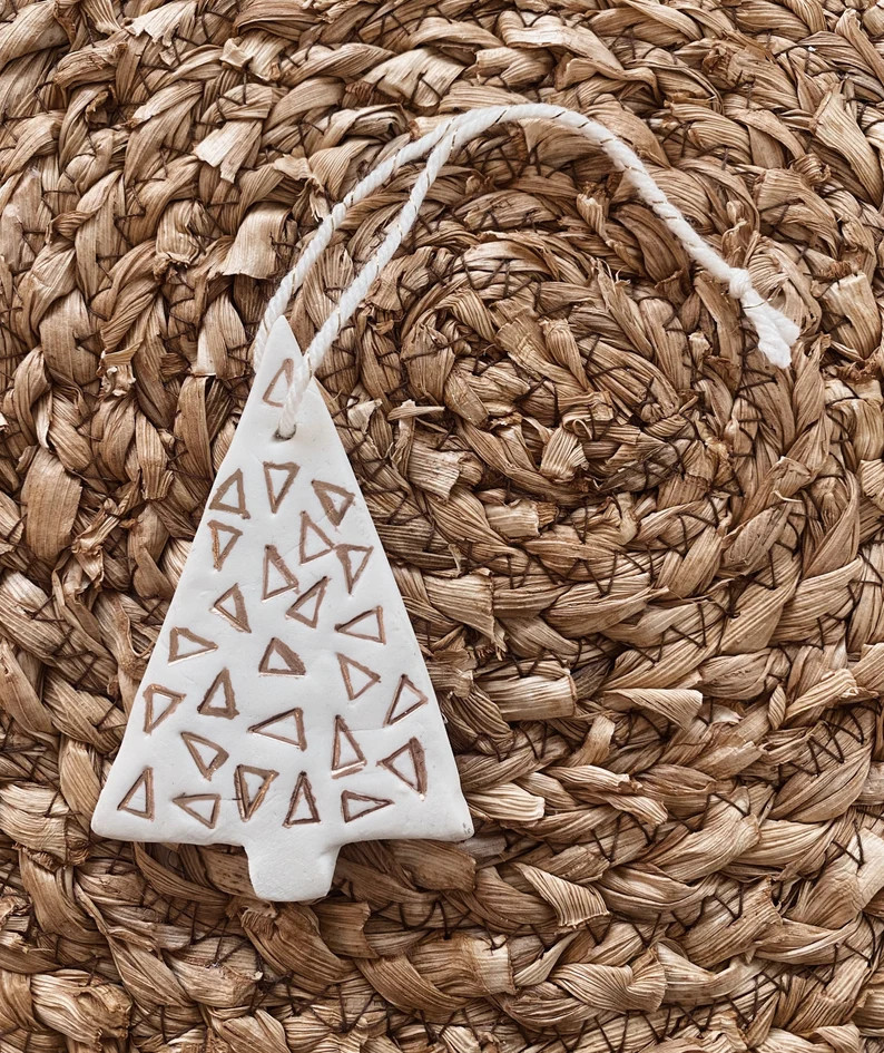 Minimalist Clay Christmas Tree Ornaments scandinavian - Etsy | Etsy (US)