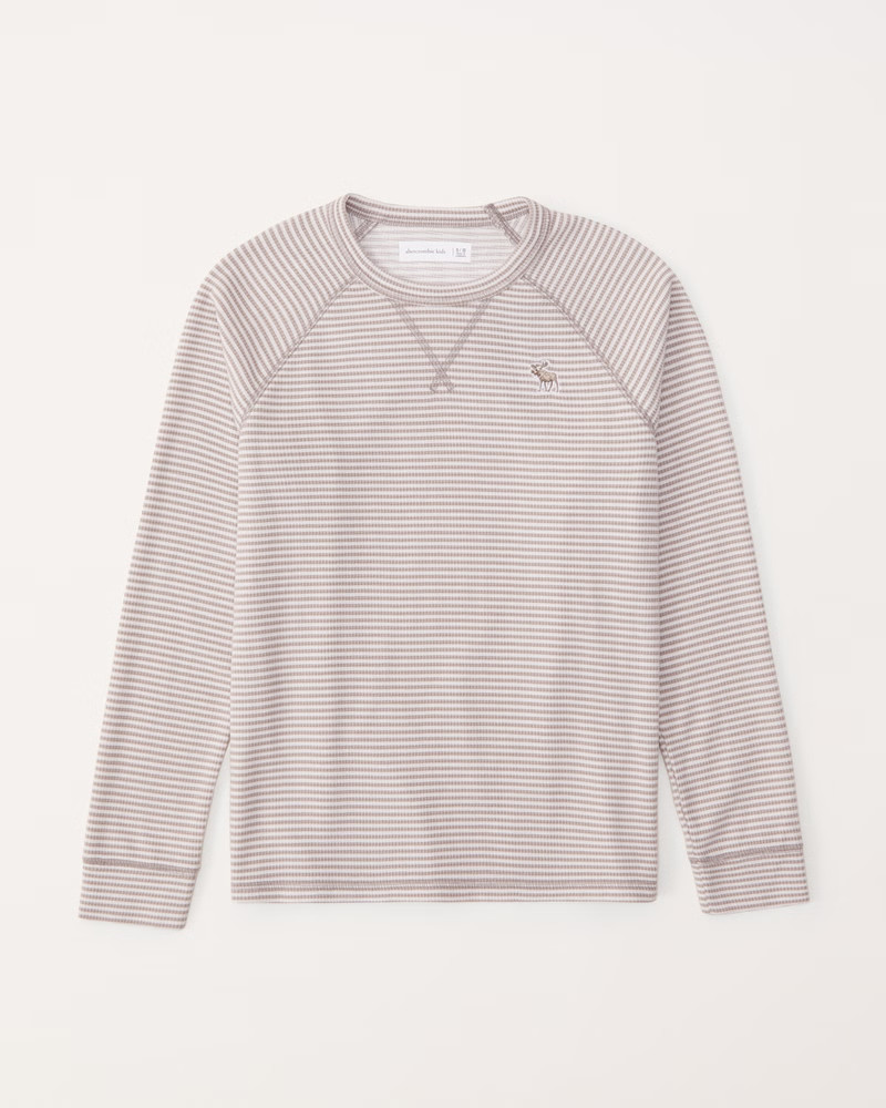 long-sleeve velvet waffle icon tee | Abercrombie & Fitch (US)