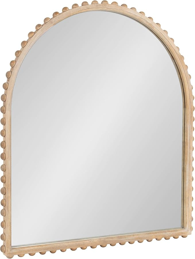 Kate and Laurel Beadbrook Modern Beaded Arched Mirror, 28 x 32, Light Natural, Transitional Wide ... | Amazon (US)