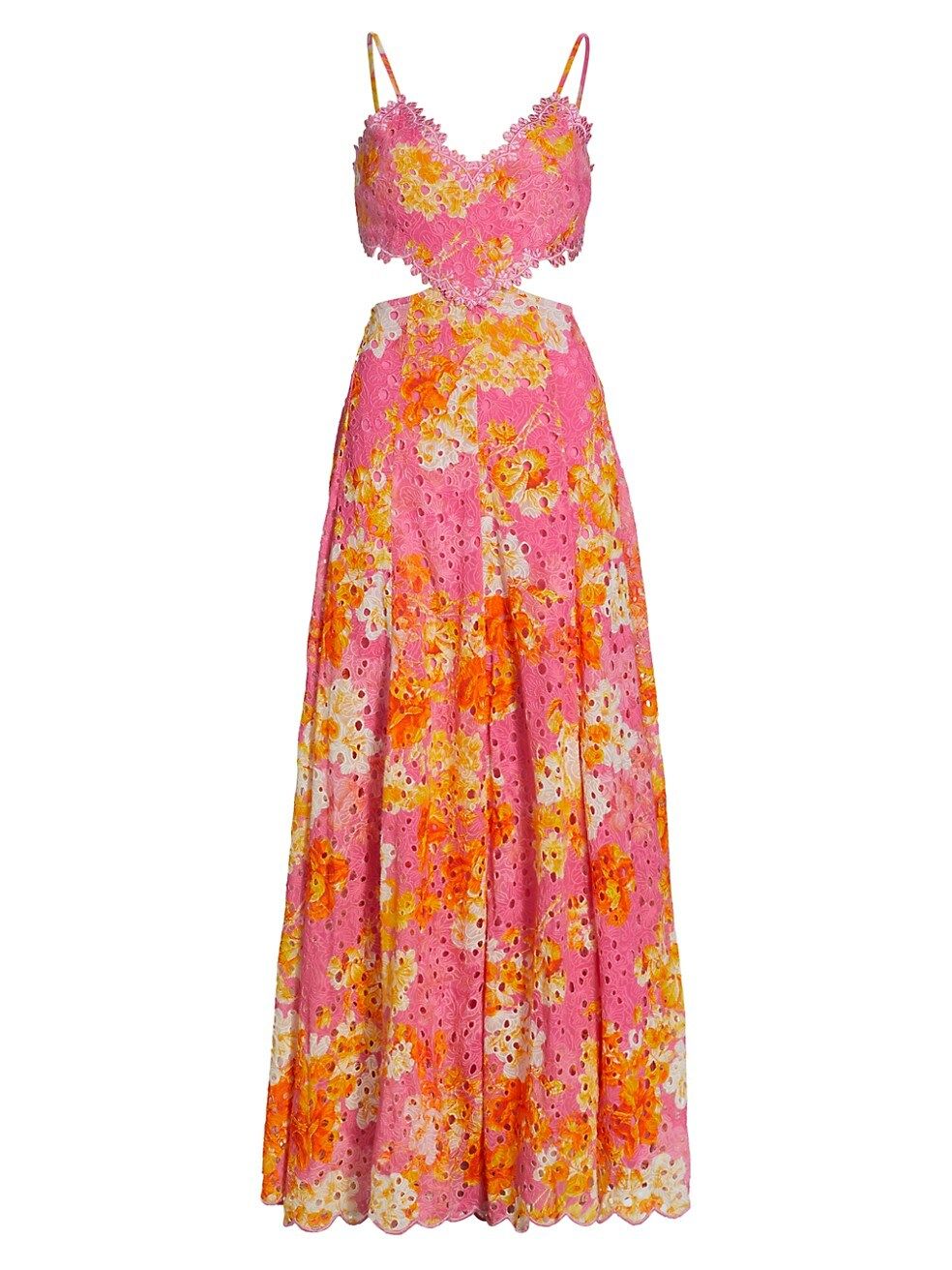 HEMANT & NANDITA Auril Floral Broderie Anglaise Maxi Dress | Saks Fifth Avenue