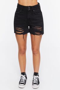 Recycled Cotton High-Rise Distressed Denim Shorts | Forever 21 | Forever 21 (US)