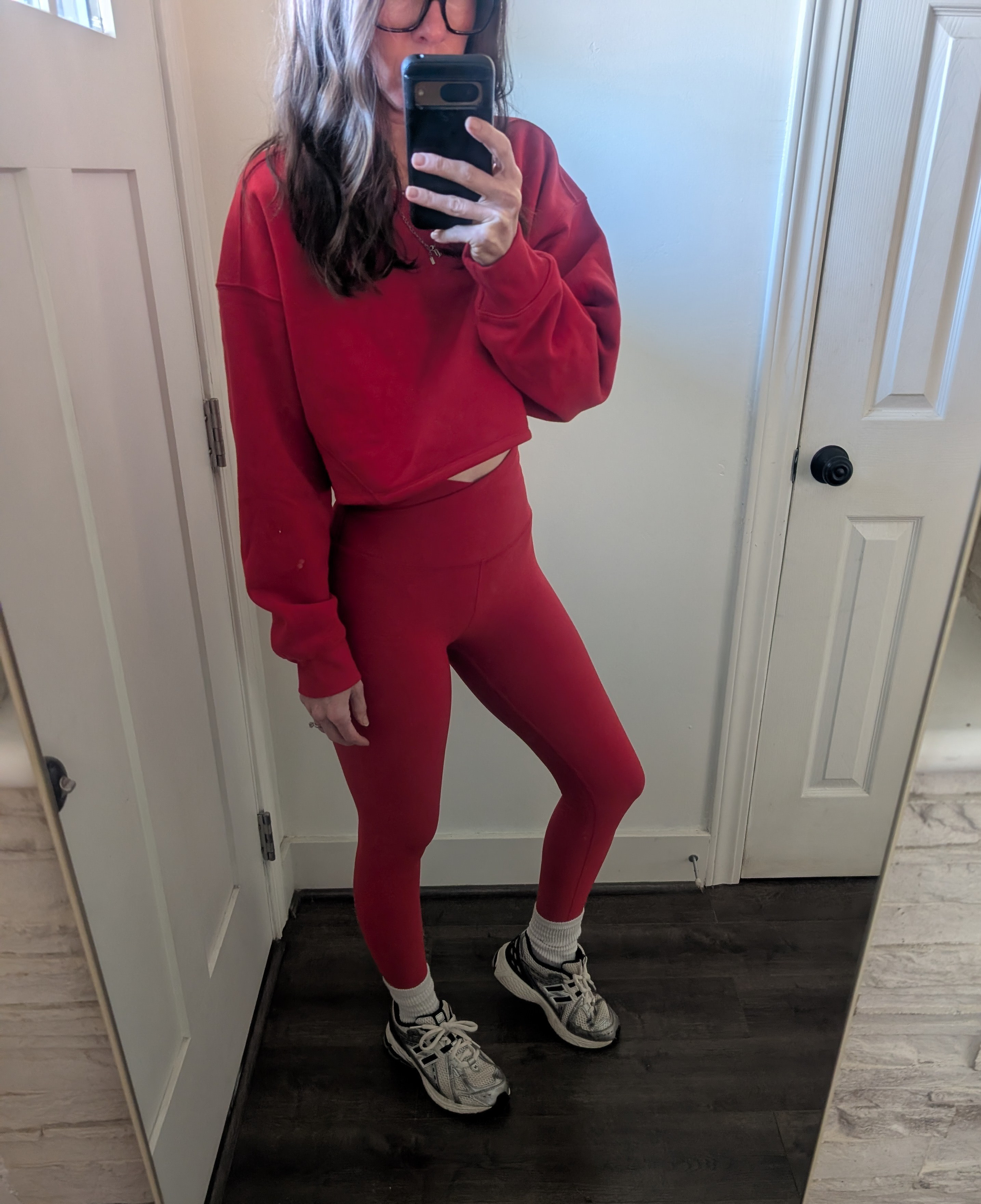 Comfy matching workout set. Size small in sweatshirt and leggings. Pilates outfit. 

#LTKfitnessgoals #LTKActive