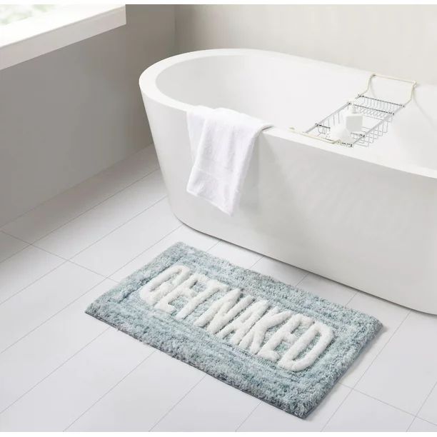 Mainstays Get Naked Statement Bath Rug, 20" x 32", Teal | Walmart (US)