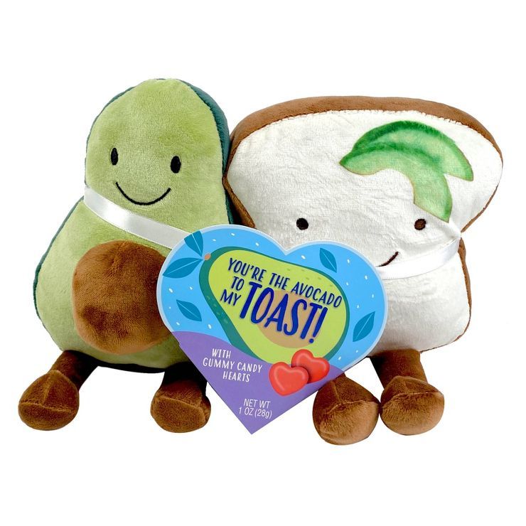 Frankford Valentine's Avocado Date Night Plush with Gummy Candy Hearts - 1oz | Target