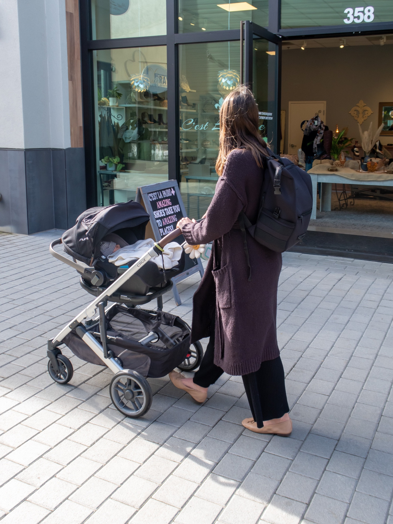 My postpartum/mom look lately 〰️ nursing tanks, knit pants and cardigans + the ballet flats that took me through pregnancy and postpartum swelling 🤌🏼 rounded up a few baby things like our stroller and my diaper bag/backpack, as well. 

#LTKfamily #LTKbaby #LTKshoecrush