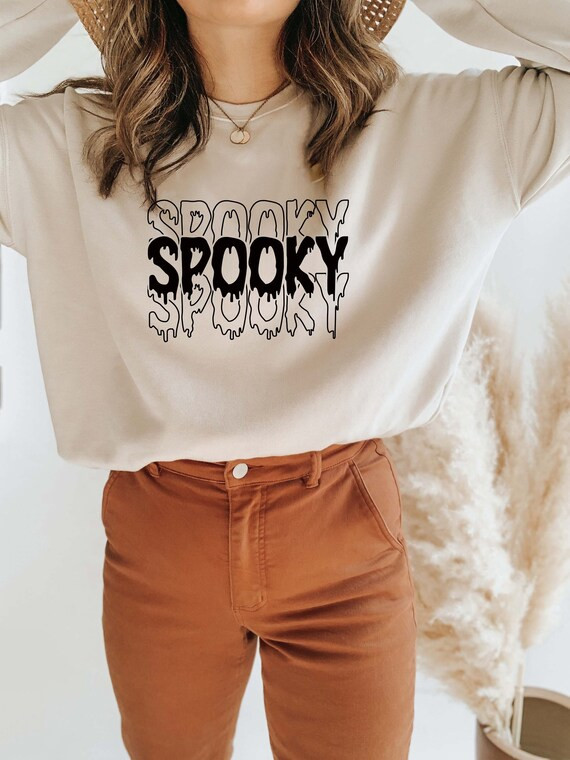 Read the full title
    Spooky Sweatshirt, Halloween Adult Sweatshirt , Halloween Sweatshirt for ... | Etsy (US)