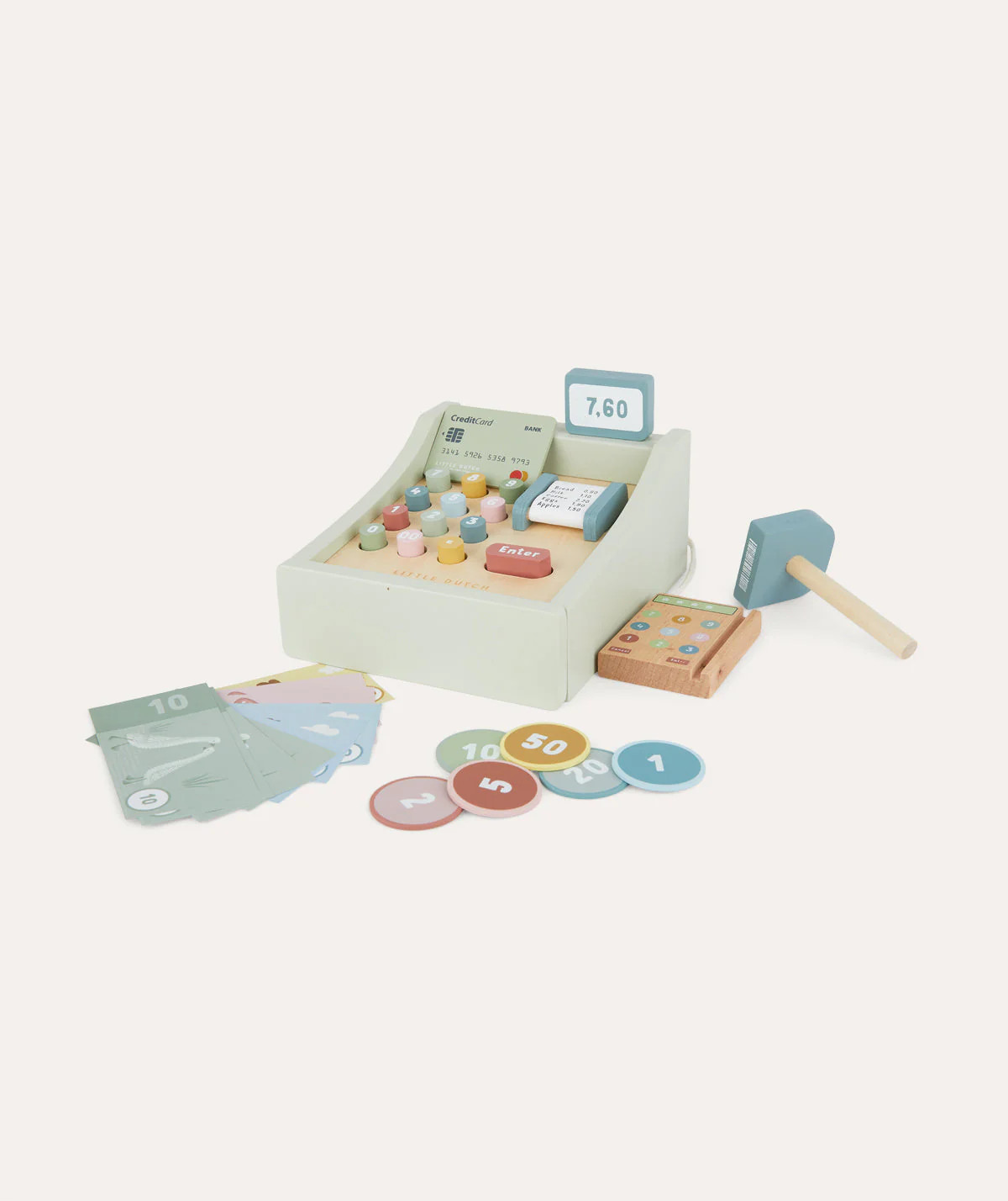 Toy Cash Register With Scanner - Mint Green | KIDLY