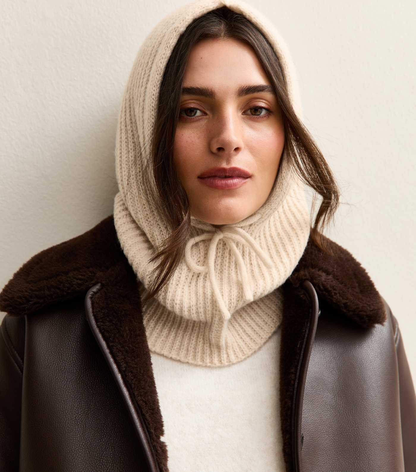 Cream Ribbed Knit Balaclava | New Look | New Look (UK)