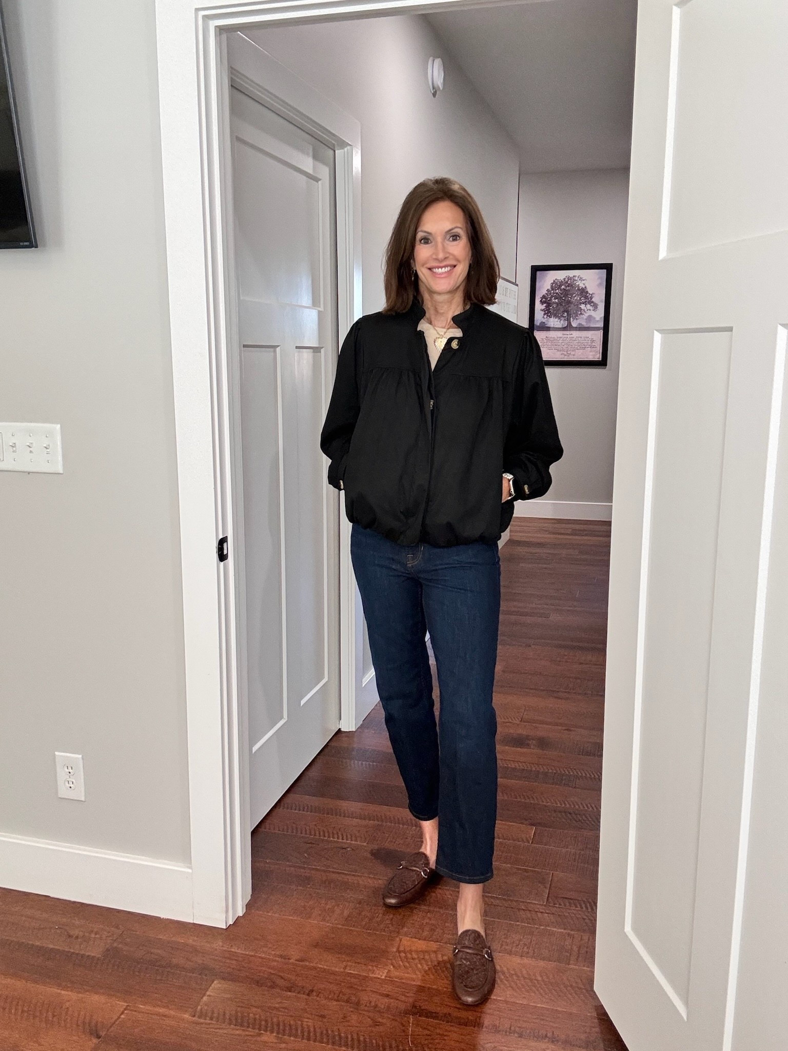 The cutest jacket! 

Faux suede bubble hem
jacket - M
Sweater Tee - M
Jeans - size 10

trendy outfit, chic fall style, stylish casual look, comfy fall fashion, wardrobe essentials

#LTKSeasonal #LTKOver40 #LTKTall