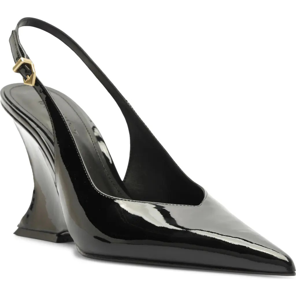Schutz Siena Slingback Wedge Pump in Black Patent at Nordstrom, Size 9 | Nordstrom