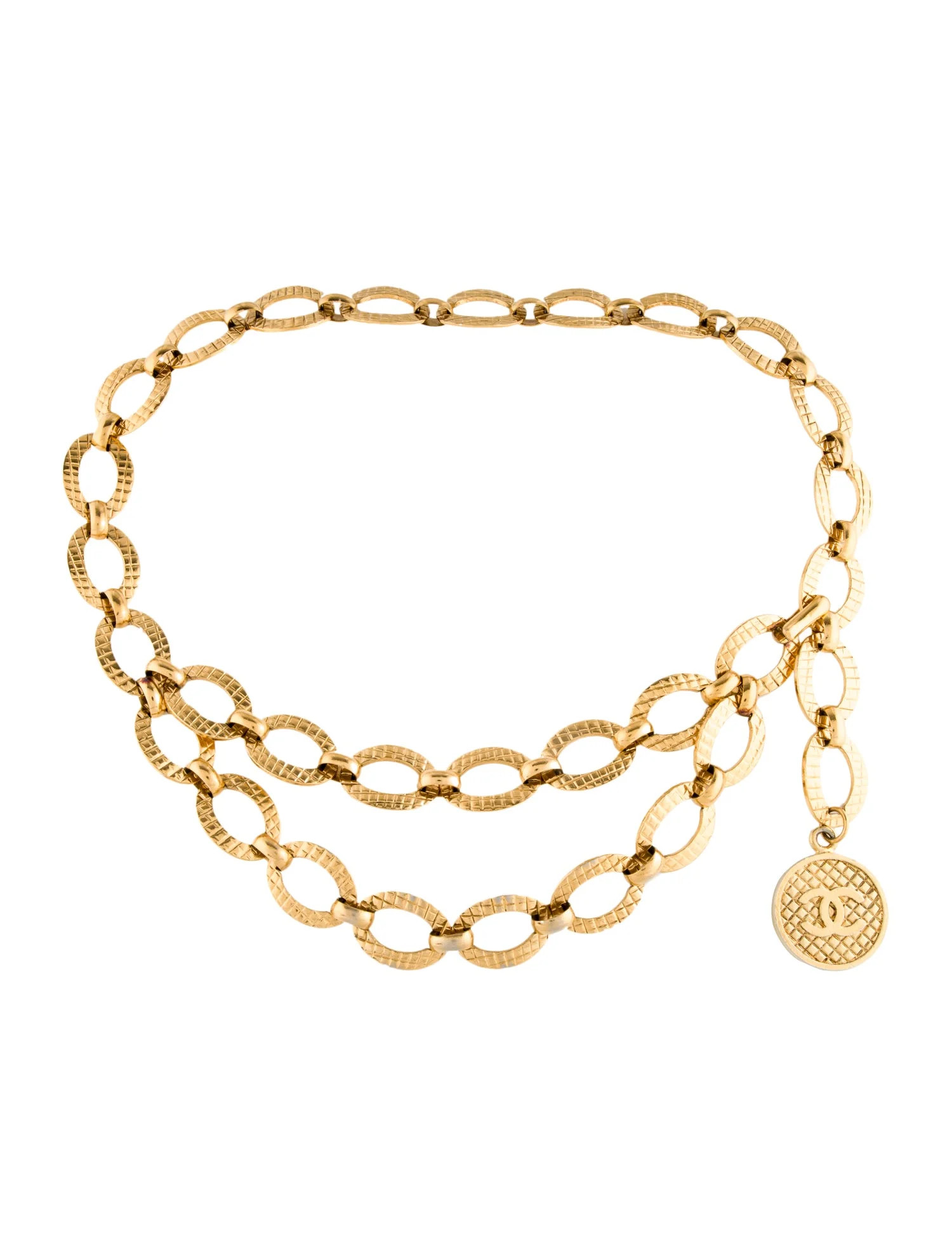 Vintage Interlocking CC Logo Chain-Link Belt | The RealReal