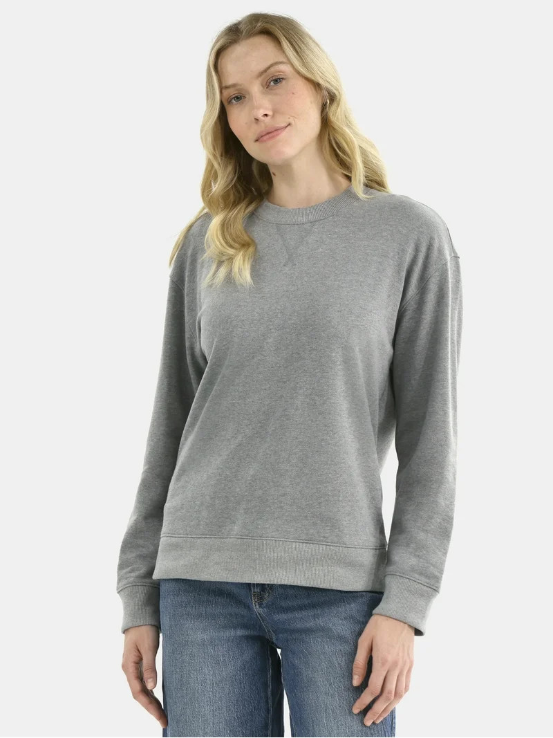 Time and Tru Women's Crewneck Sweatshirt with Long Sleeves, Sizes XS-4X - Walmart.com | Walmart (US)
