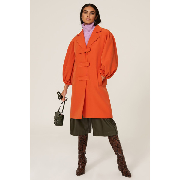 Toccin Tabby Cocoon Coat orange | Rent the Runway
