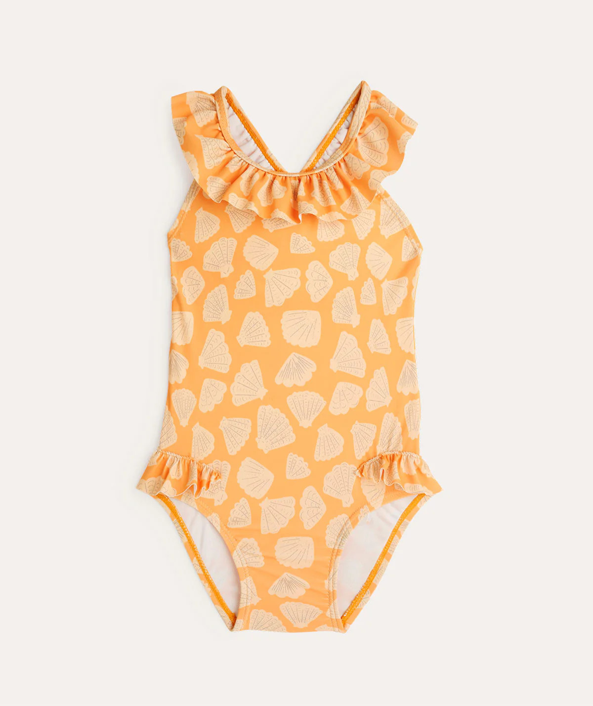 Frill Swimsuit: Apricot Shell | KIDLY