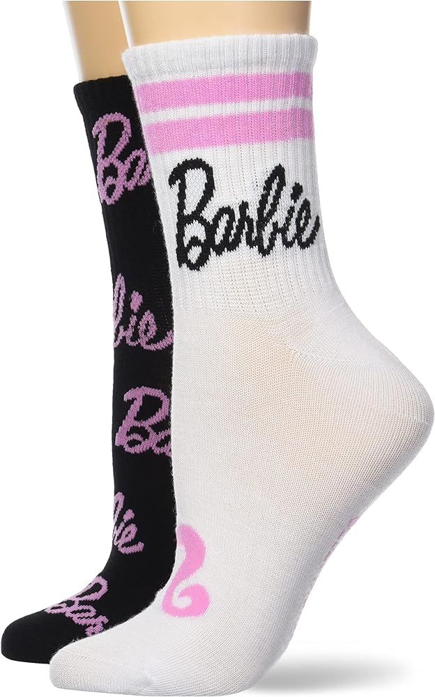 Barbie Women's 2 Pack Mid Crew Socks | Amazon (US)