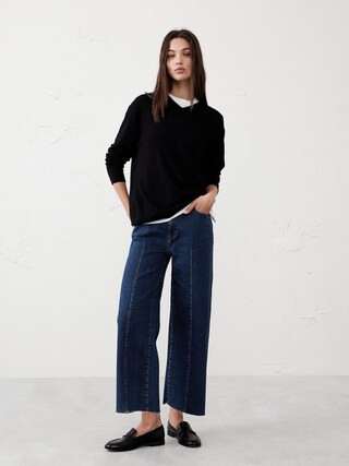 Wide-Leg High-Rise Cropped Jean | Banana Republic Factory
