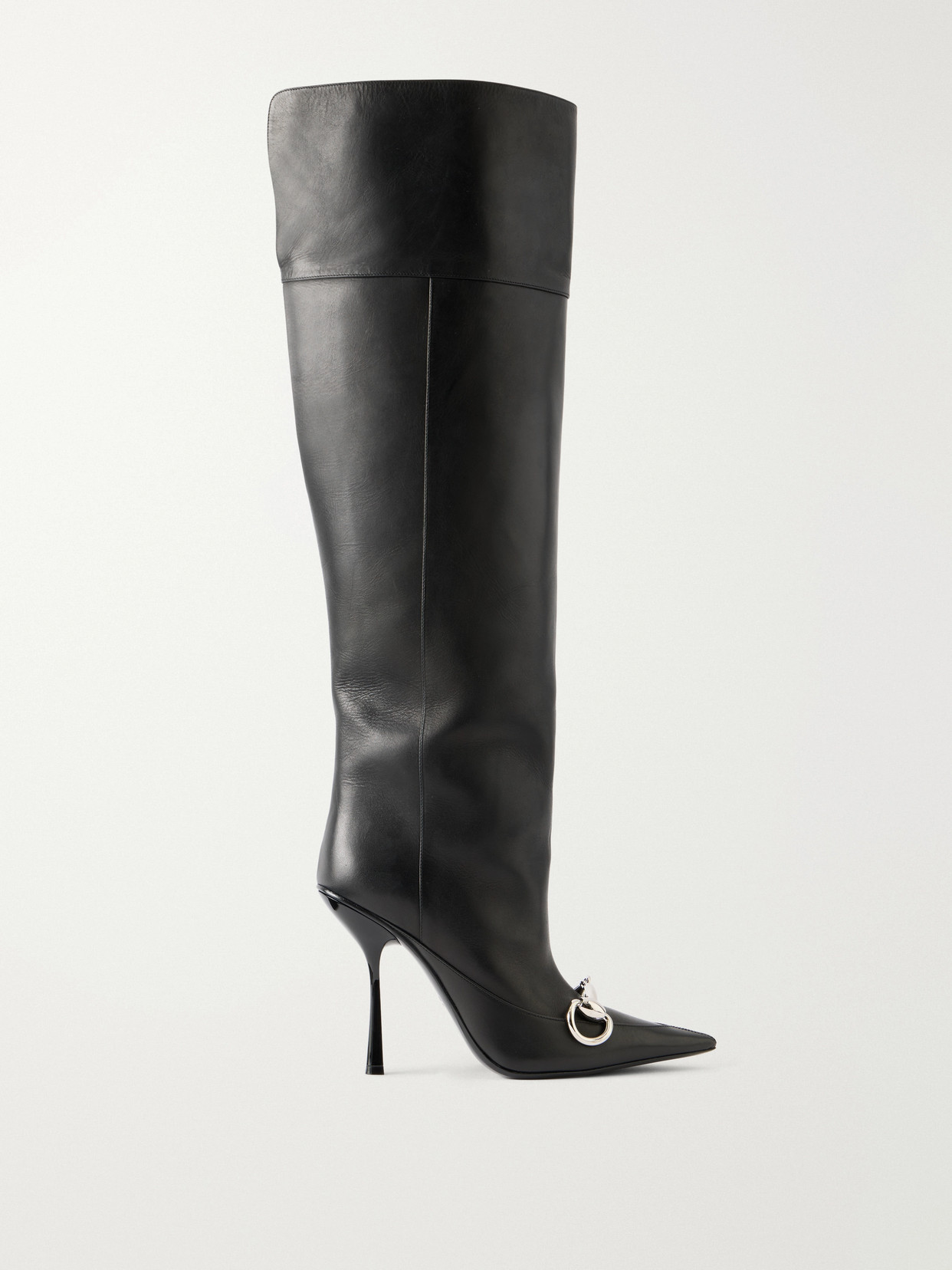 Gucci - Boulevard Horsebit-embellished Leather Knee Boots - Black | NET-A-PORTER (US)