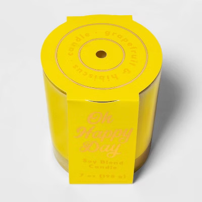 7oz Iridescent Glass Jar 'Oh Happy Day' Grapefruit and Hibiscus Candle - Opalhouse™ | Target