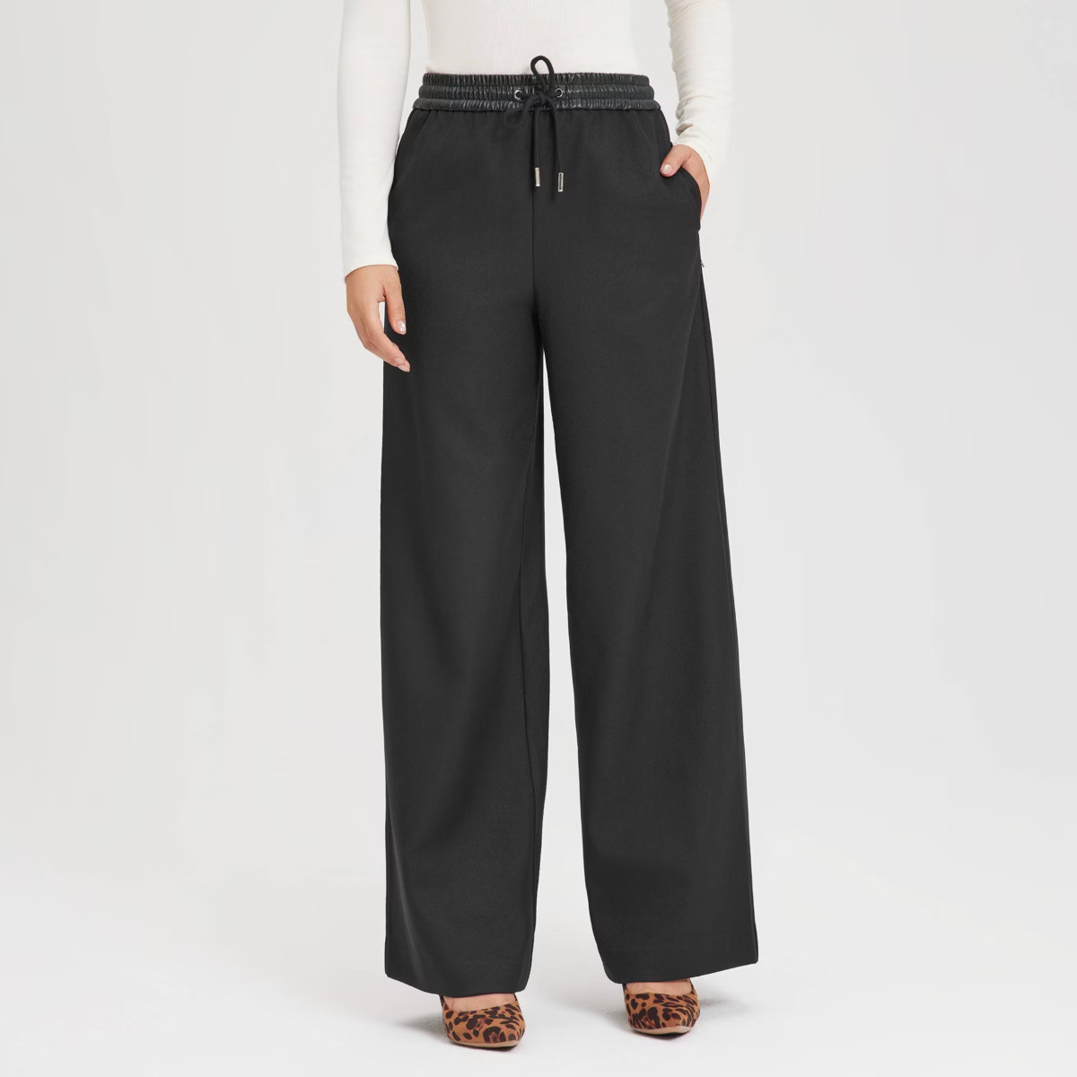 Women's Mid-Rise Wide Leg Elastic Waist Palazzo Pants - A New Day™ | Target