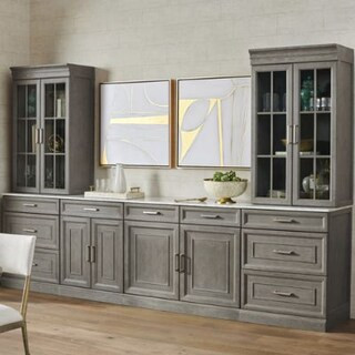 Hunter Modular Stone Gray Collection with Carrara Marble Tops & Oak Frames | Frontgate