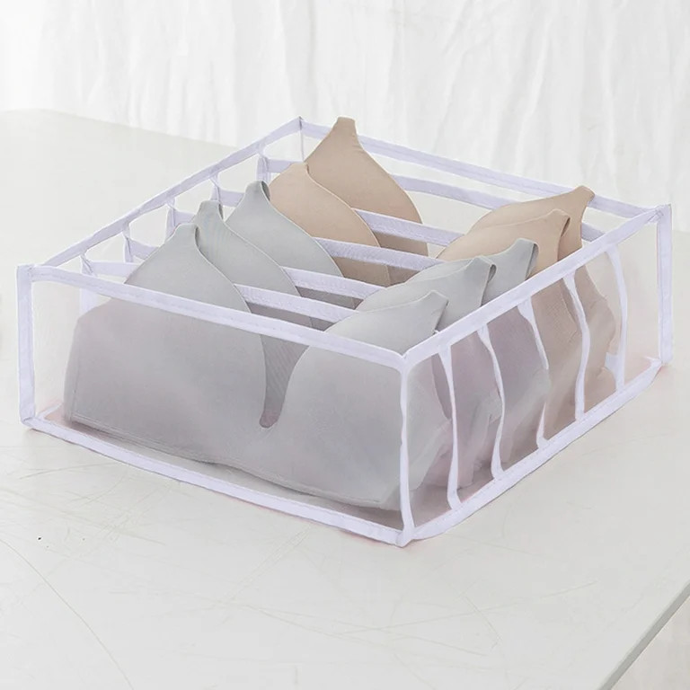 Home Edit Storage LAWOR Household Foldable Mesh Underwear Storage Box Socks Bra And Panties White... | Walmart (US)