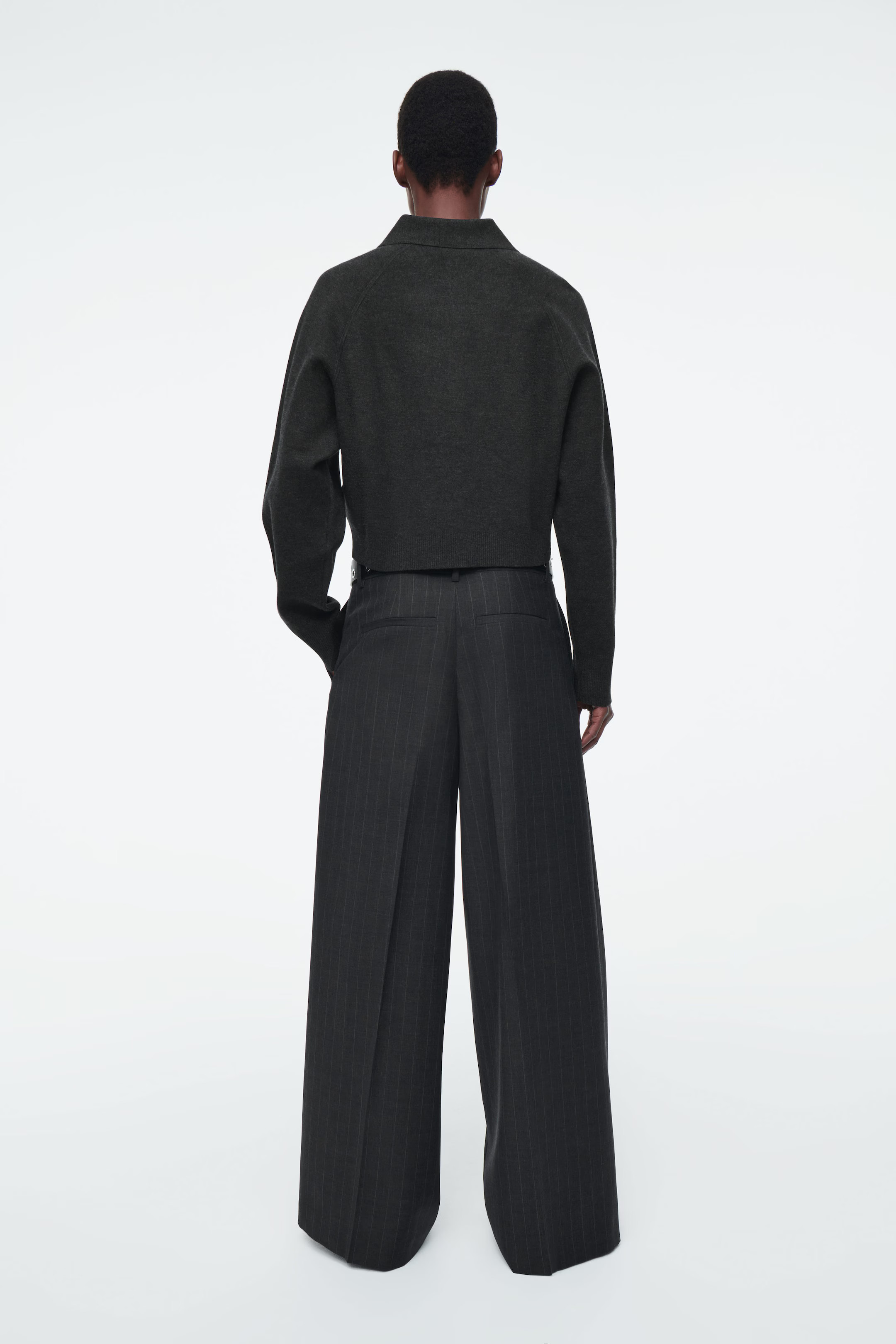 DOUBLE-FACED KNITTED JACKET - DARK GREY | COS (AU)