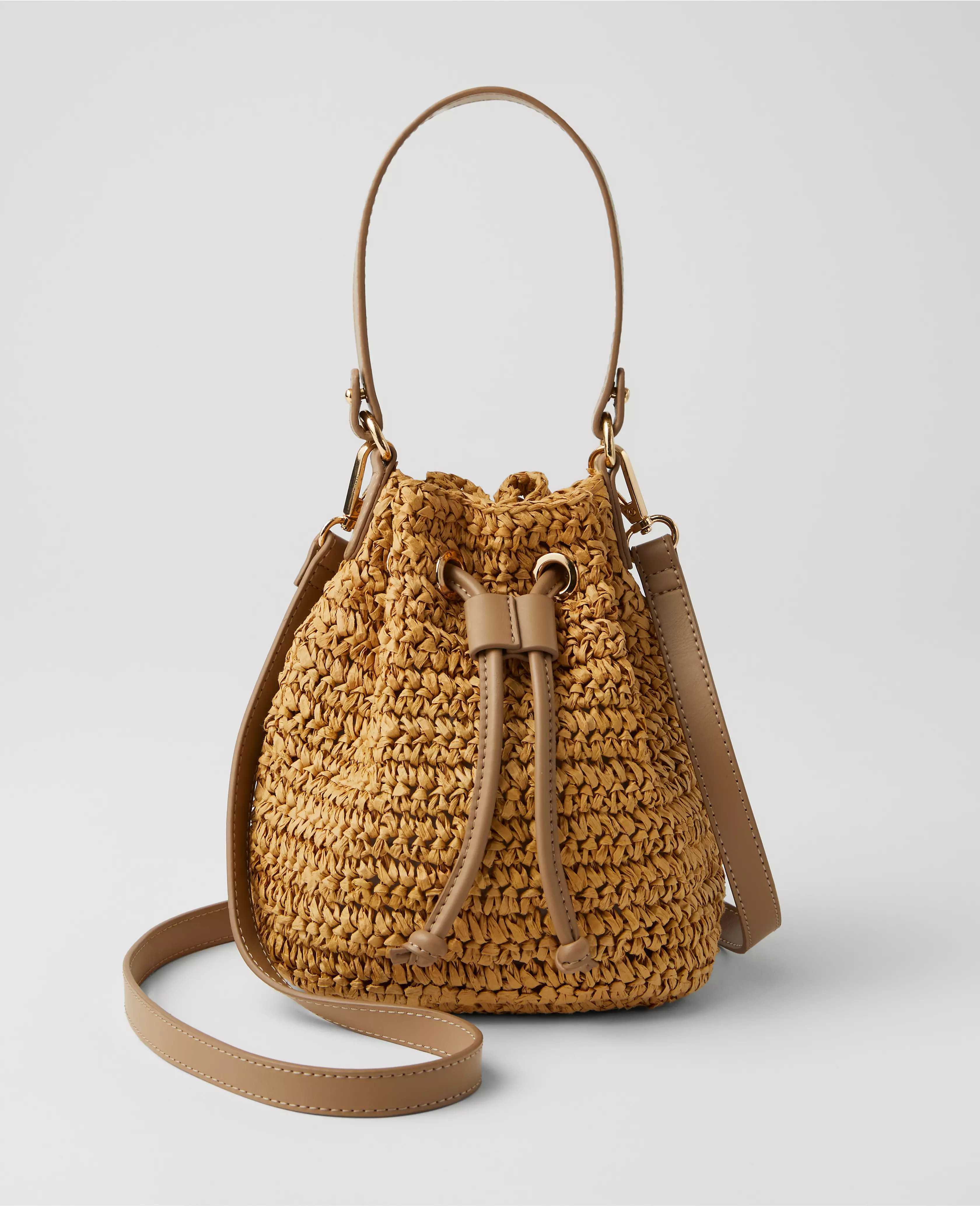 Weekend Collection Straw Bucket Bag | Ann Taylor