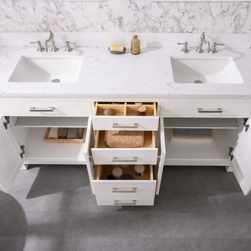 Atencio 72" Double Bathroom Vanity Set | Wayfair Professional
