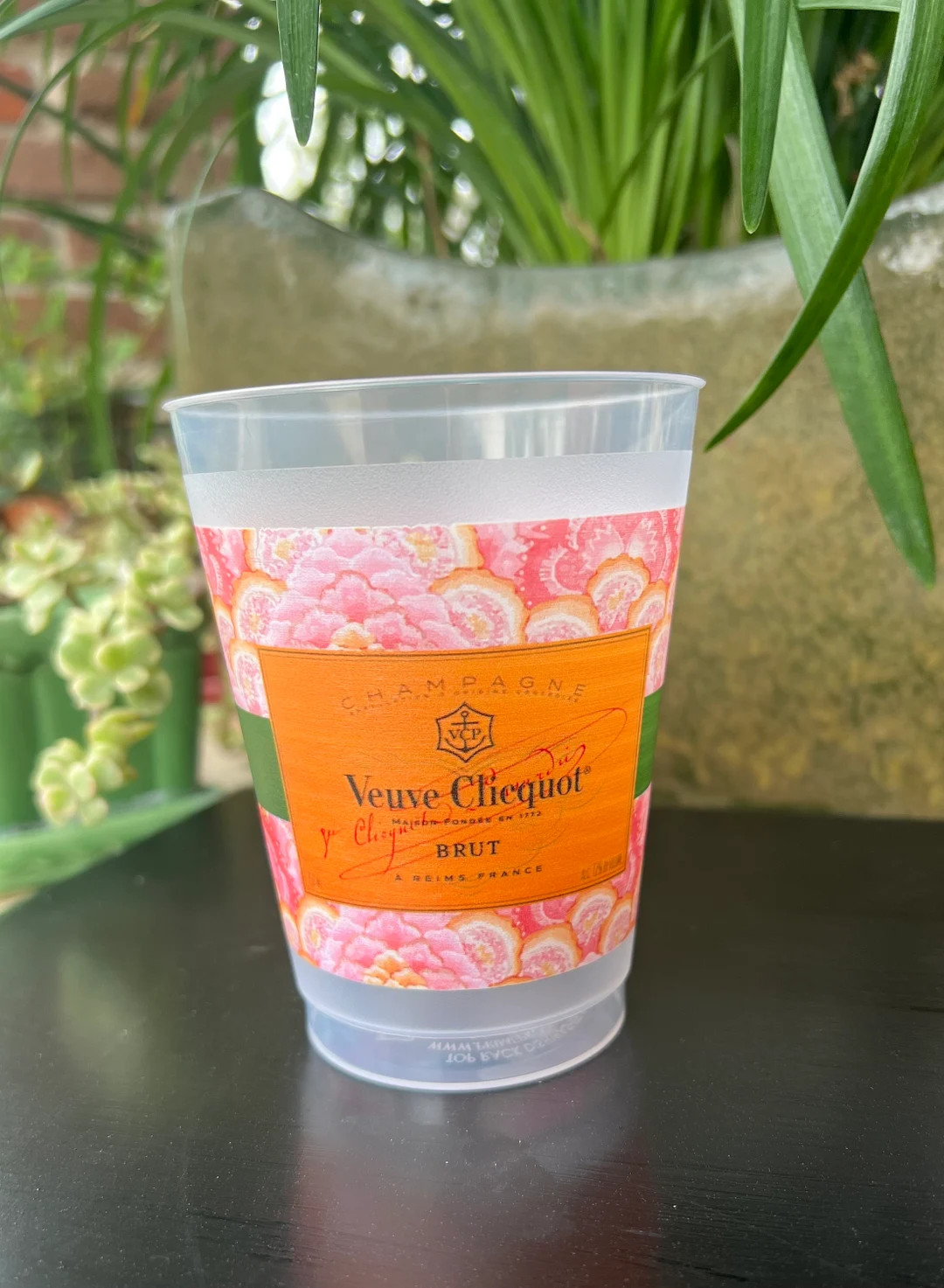 Veuve Cliquot Shatterproof Plastic Stunning 16 Oz Cup With Amazing Detail With Kravet Ganges Wall... | Etsy (US)