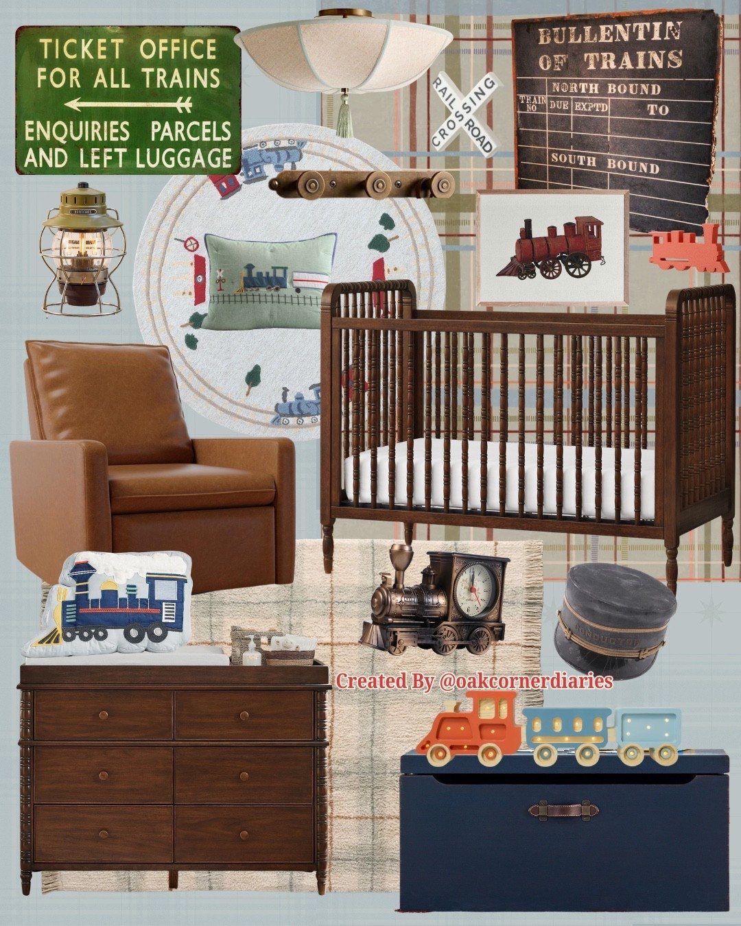 All aboard! 🚂 This vintage railway nursery is filled with nostalgic charm, featuring classic trains, antique-inspired decor, warm wood finishes, and timeless details that create a space your little conductor can grow into. Shop the curated collection to recreate this classic look.

#LTKBaby #LTKHome #LTKSaleAlert