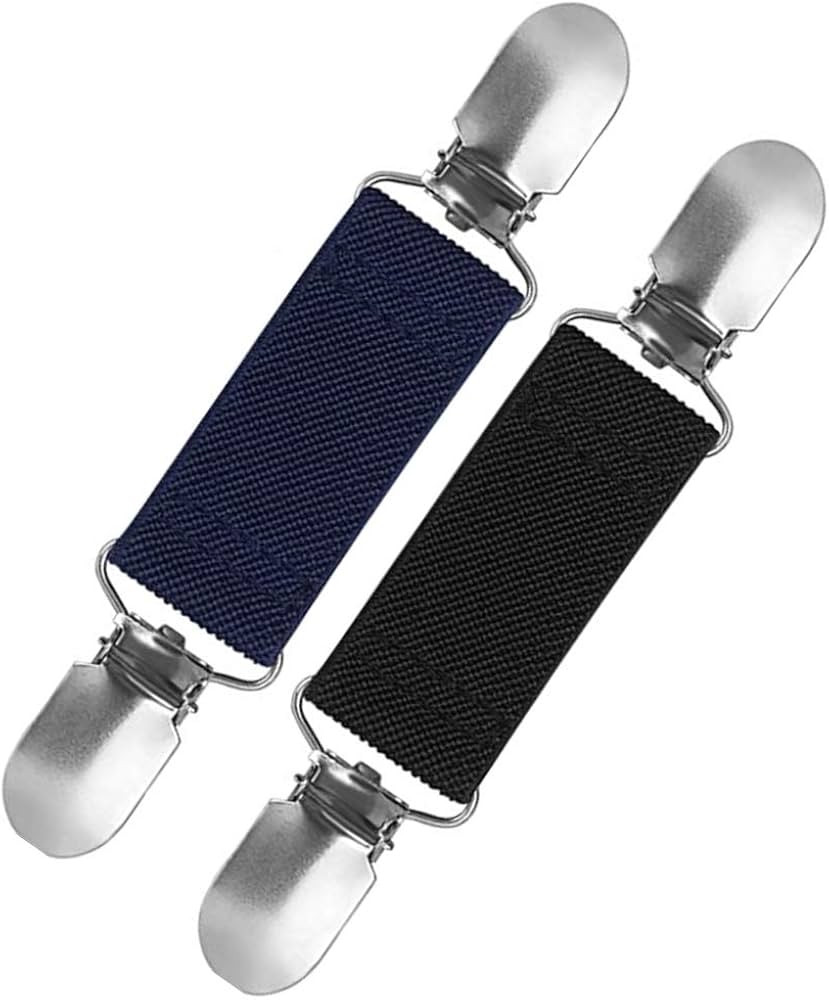 2PC Sweater Cardigan Clips Guard Elastic Clothes Waist Cinch Clip Clasp Beds Seat Covers Clips-Bl... | Amazon (UK)