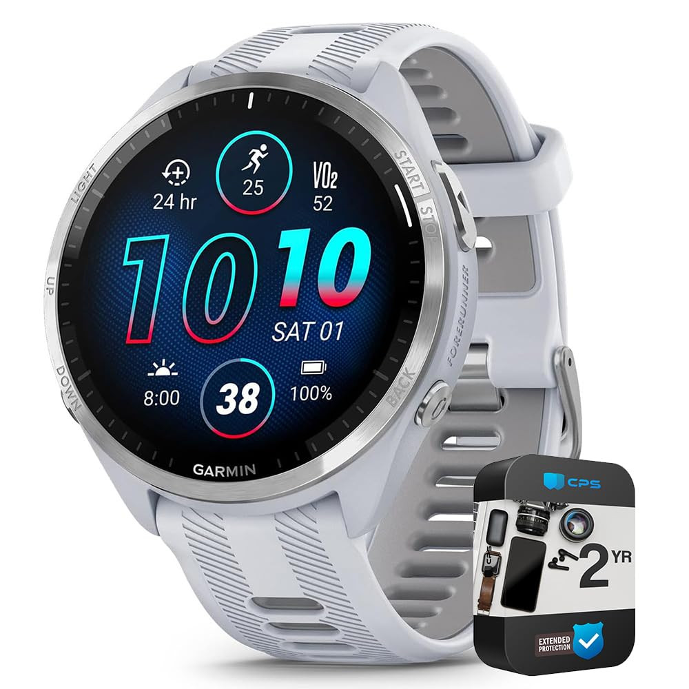 Garmin 010-02809-01 Forerunner 965 Running Smartwatch Whitestone and Powder Gray | Official USA P... | Amazon (US)