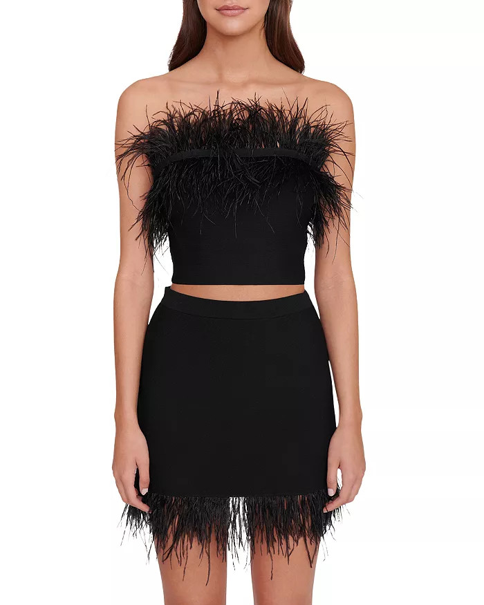 Chaya Feather Trim Mini Skirt | Bloomingdale's (US)