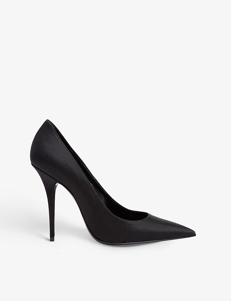 SAINT LAURENT Marylin satin heeled stilettos | Selfridges