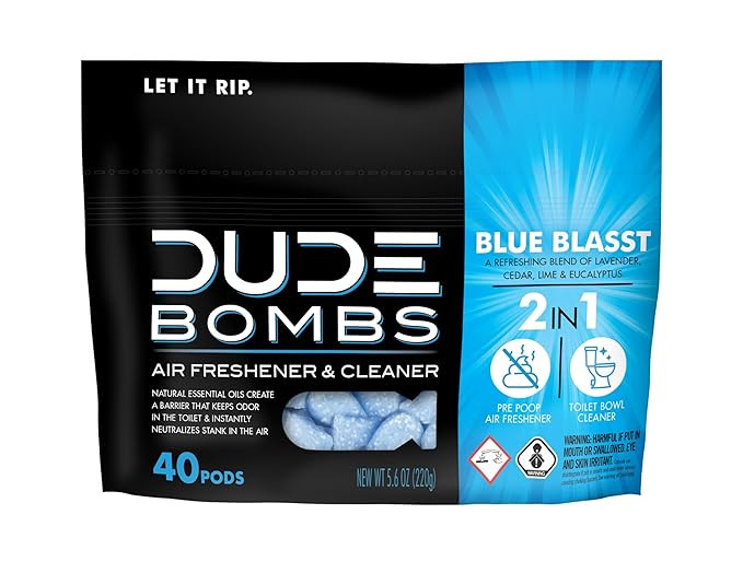 DUDE Bombs - Toilet Stank Eliminator - 1 Pack, 40 Pods - Fresh Scent 2-in-1 Stank Eliminator + To... | Amazon (US)