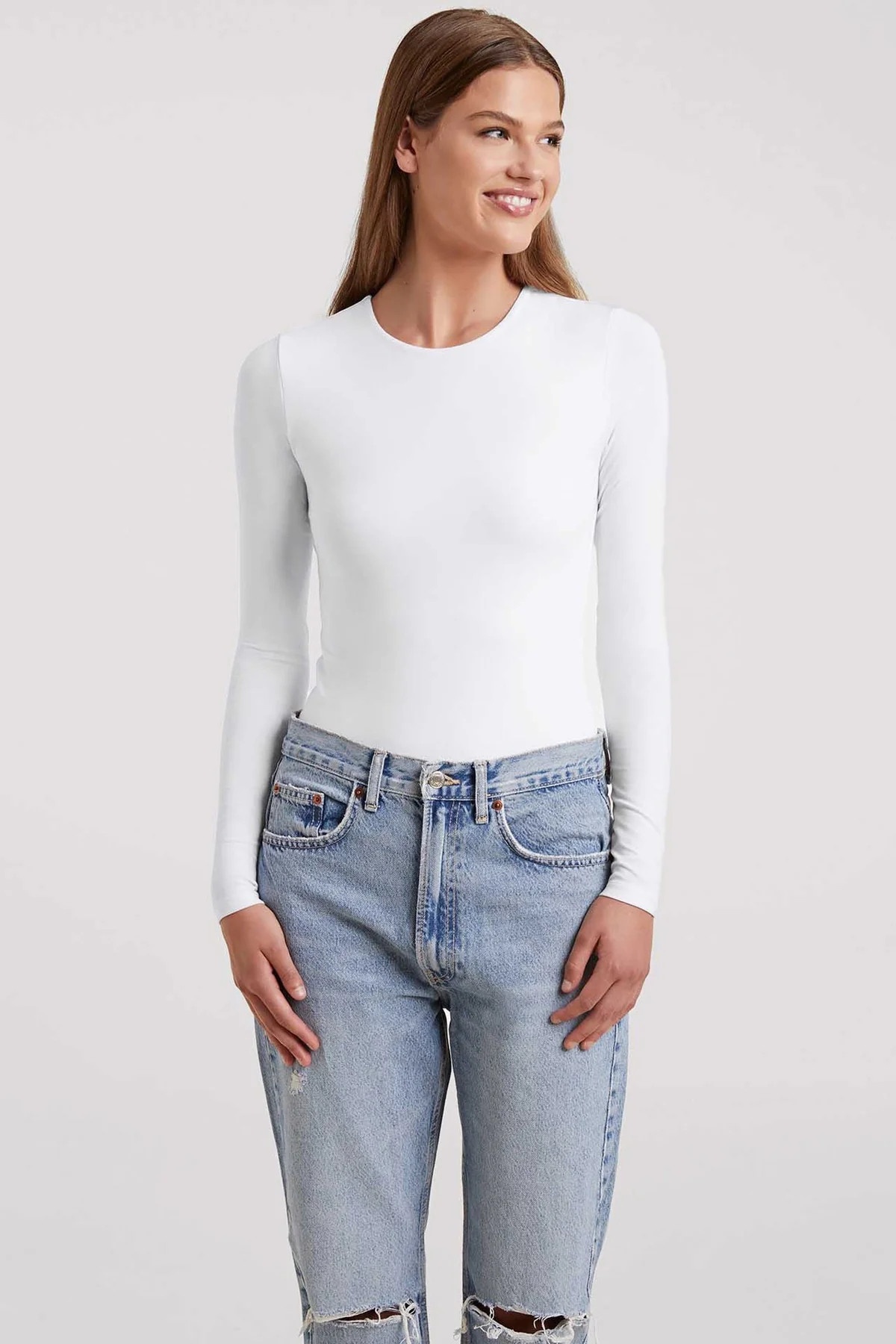 Long Sleeve Crewneck Bodysuit | Nuuds | nuuds