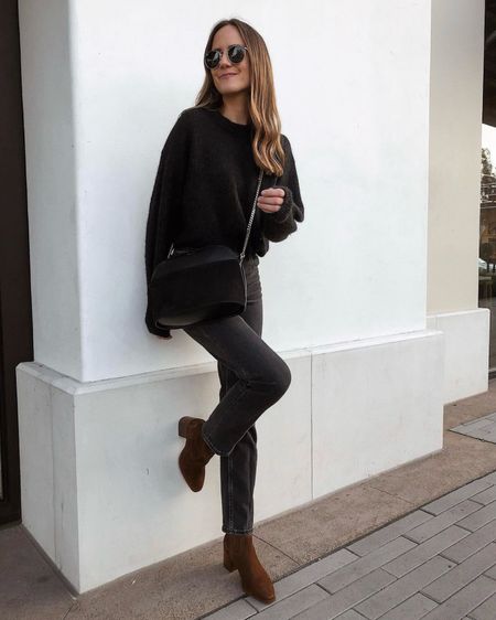 All black outfit in black sweater and black jeans paired with brown boots 🤎

#LTKshoecrush #LTKSeasonal #LTKstyletip