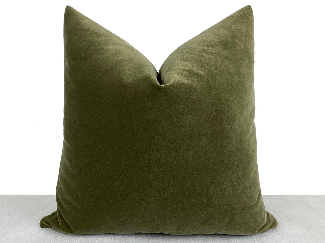 Green Velvet Pillow Cover Olive Green Throw Pillow Olive - Etsy Canada | Etsy (CAD)