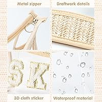 Boho Patch Makeup Bag For Mother Clear Toiletry Bag Varsity Letter Travel Cosmetic Bag beige Tran... | Amazon (US)