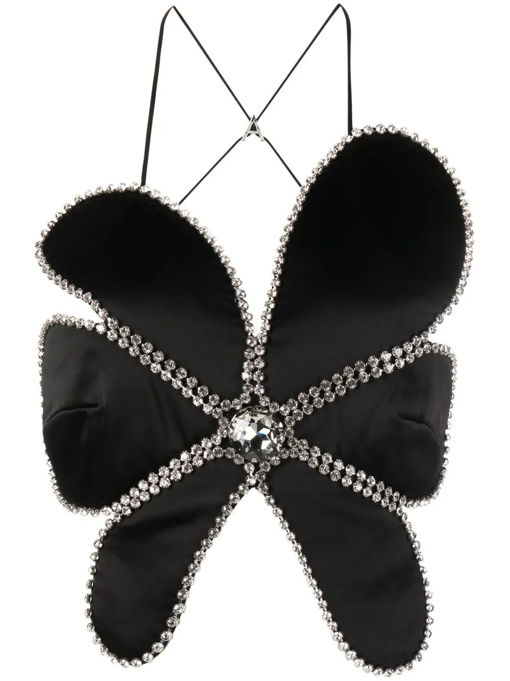 AREA Mussel Flower crystal-trim Top - Farfetch | Farfetch Global