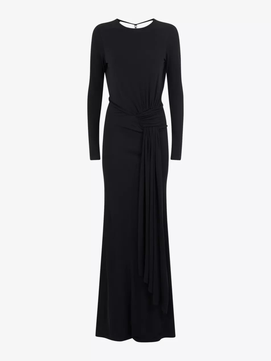 Dora diamante-embellished long-sleeve jersey maxi dress | Selfridges