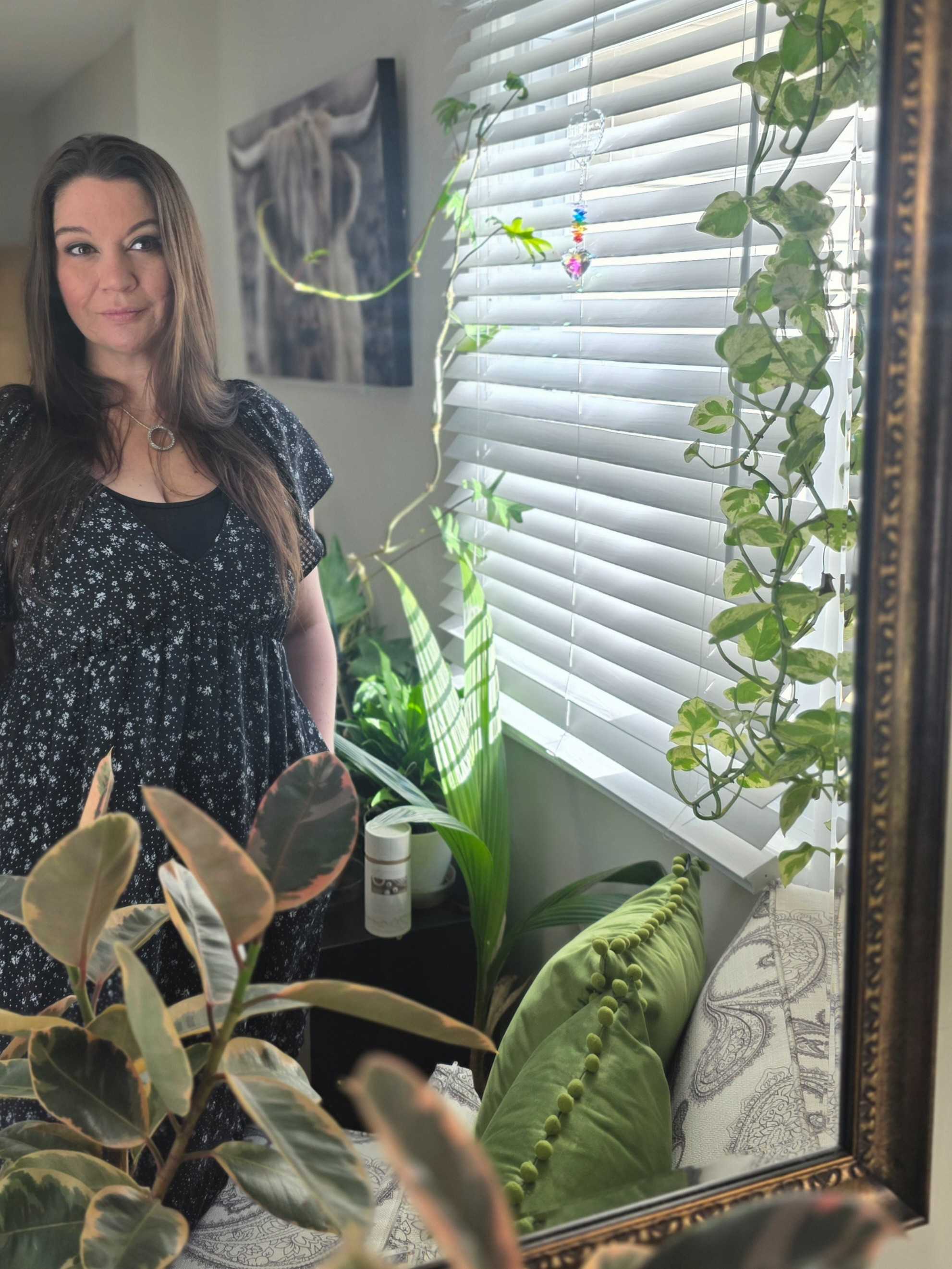 Welcome to a new corner of the house! I am not sure if it is my favorite, or second favorite corner 🤔 It has all things that are required for a great corner.. A window for light (it has 2), a mirror to reflect the light ✨️, Plants 🪴 of course (there's lots!) and this corner has a chair! Apparently,  everything in this photo including the dress I bought THREE days ago are no longer available 😕 but I found similar items that I would still purchase 🤣😜PS ... I told you there's a lot of Plants 🪴  any guesses on how many total?? I haven't done a count in a while... but I will :) 🔗⬇️#target #Amazon #ltk   #home #Plants #homedecor

#LTKHome #LTKOver40 #LTKdayinmylife