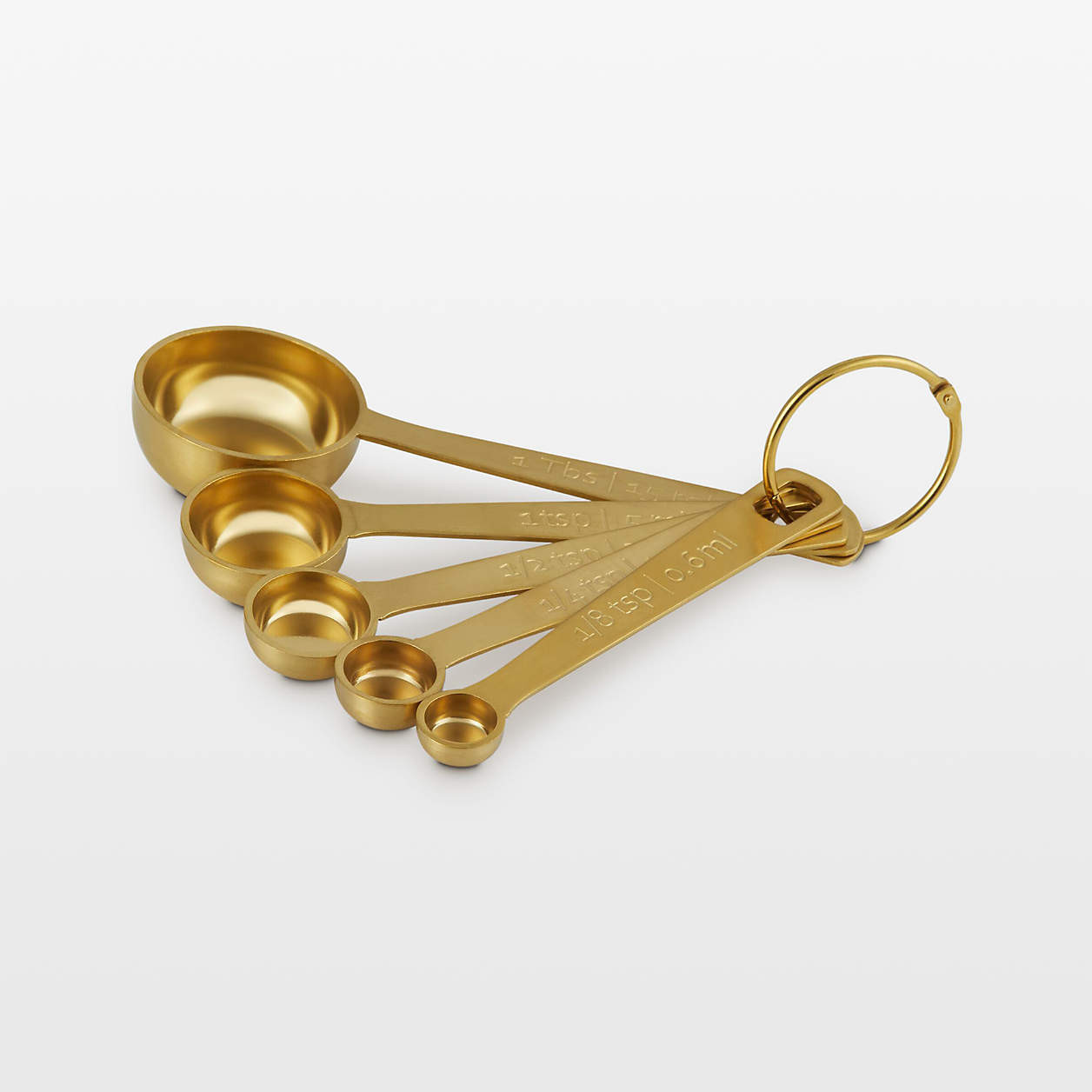 Le Creuset 5-Piece Gold Measuring Spoon Set + Reviews | Crate & Barrel | Crate & Barrel