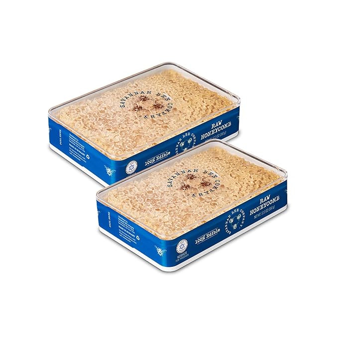 Pure Raw Acacia Honeycomb by Savannah Bee - All Natural and Unfiltered Honeycomb (12.3oz) | Amazon (US)