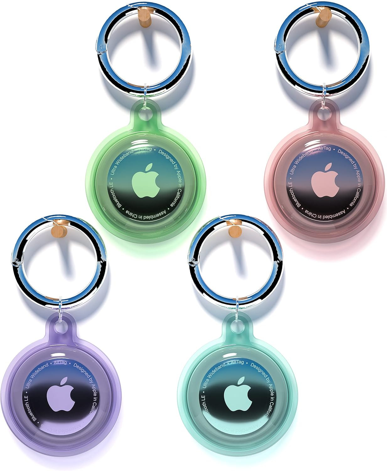 4 Pack Airtag Keychain Waterproof, Air Tag Holder for Apple Airtag GPS Tracker, Soft Full-Body Sh... | Amazon (US)