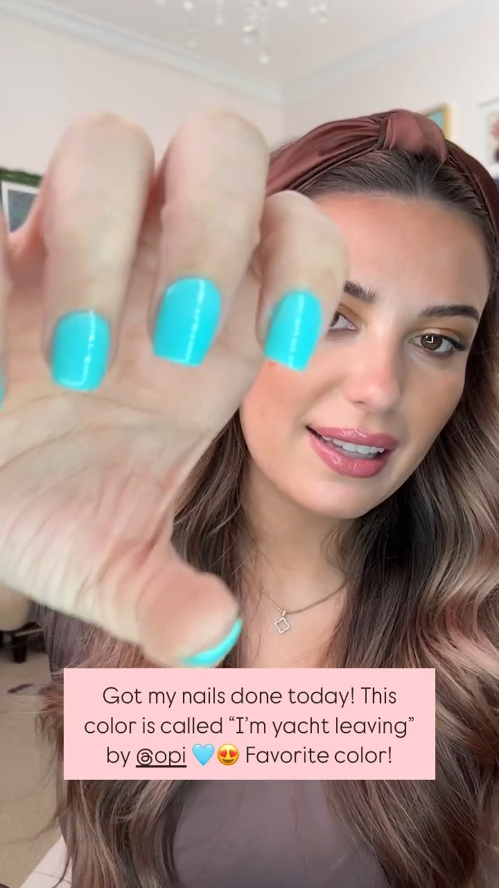 Got my nails done today! This color is called “I’m yacht leaving” by @opi 🩵😍 Favorite color! 

#LTKSeasonal #LTKVideo #LTKBeauty