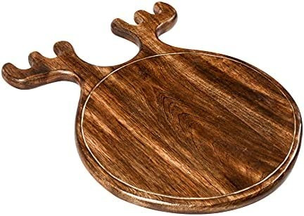 WINLAY Swamp Deer Mango Woods antique brown round Cutting Board | Butcher Block | Wood Chopping B... | Amazon (US)