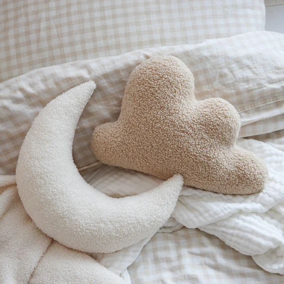 Boucle Moon and Cloud Decorative Cushions  Boucle Cushion  - Etsy | Etsy (US)